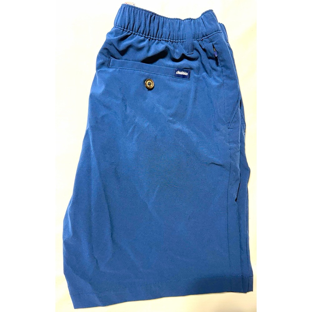 Chubbies Everywear Men's M Blue Chino Shorts 8" Drawstring Elastic Waist Pockets